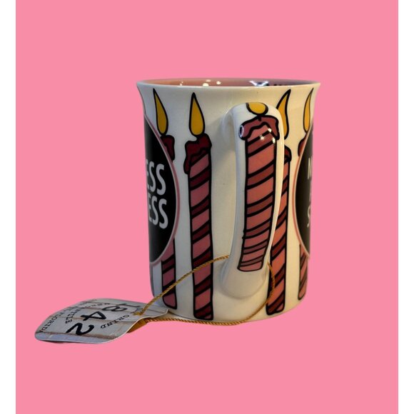 NWT Lorrie Veasey Our Name Is Mud AGELESS GODDESS Pink & White Coffee Mug 16 oz - Picture 5 of 8